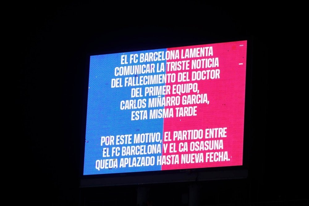 El Barça-Osasuna no se va a jugar por una incidencia grave. EFE