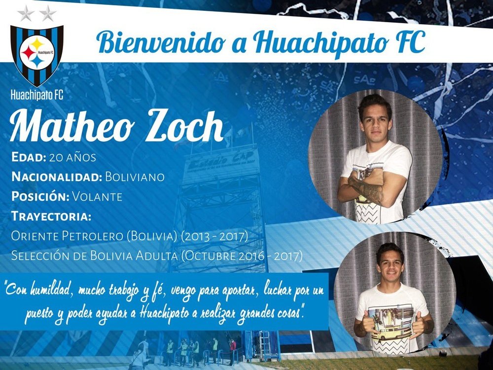 Matheo Zoch, nuevo jugador de Huachipato. HuachipatoFC