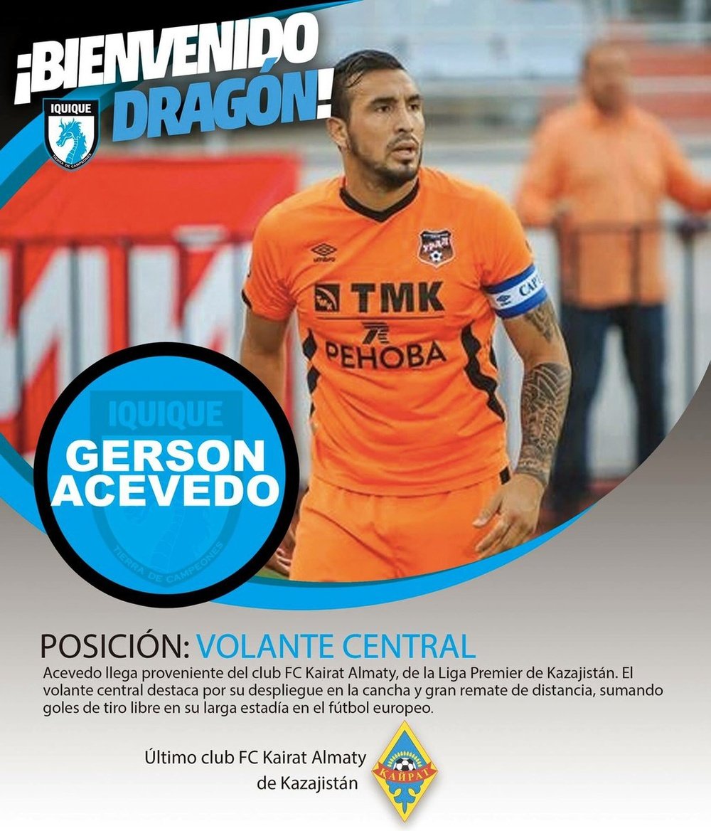 Gerson Acevedo, nuevo jugador del Club Deportes Iquique. ClubDeportesIquique