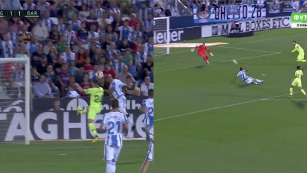 Leganes shock Barça. Screenshot/beINSports