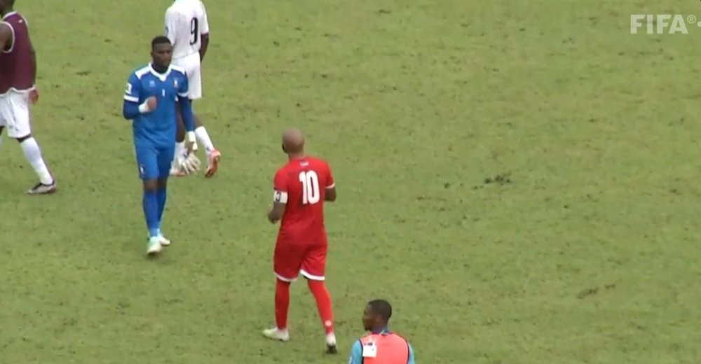 Nsue marcó el primer gol de la clasificación africana al Mundial. Captura/FIFA+