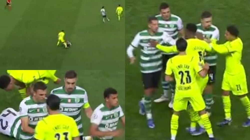 Emre Can desencadenó una tangana. Capturas/MovistarLigadeCampeones