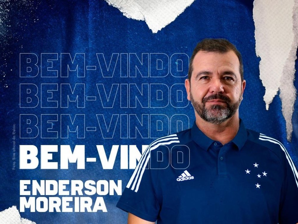 O Cruzeiro confirmou a chegada de Enderson Moreira. Twitter/Cruzeiro