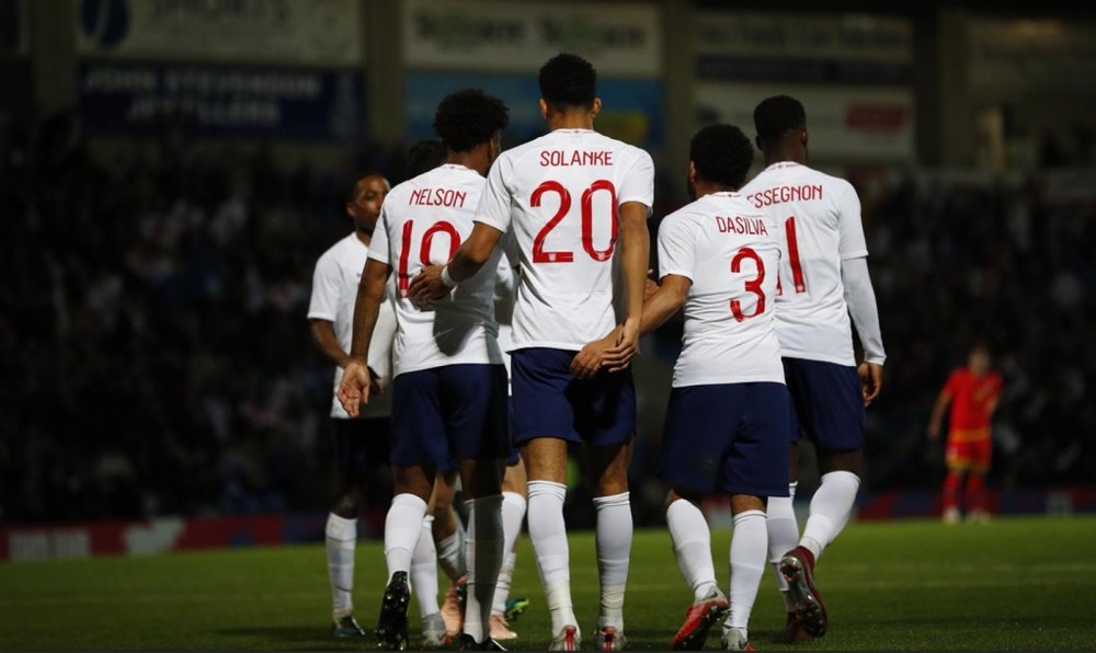 Dominic Calvert-Lewin netted two goals for England U21s. Twitter/England