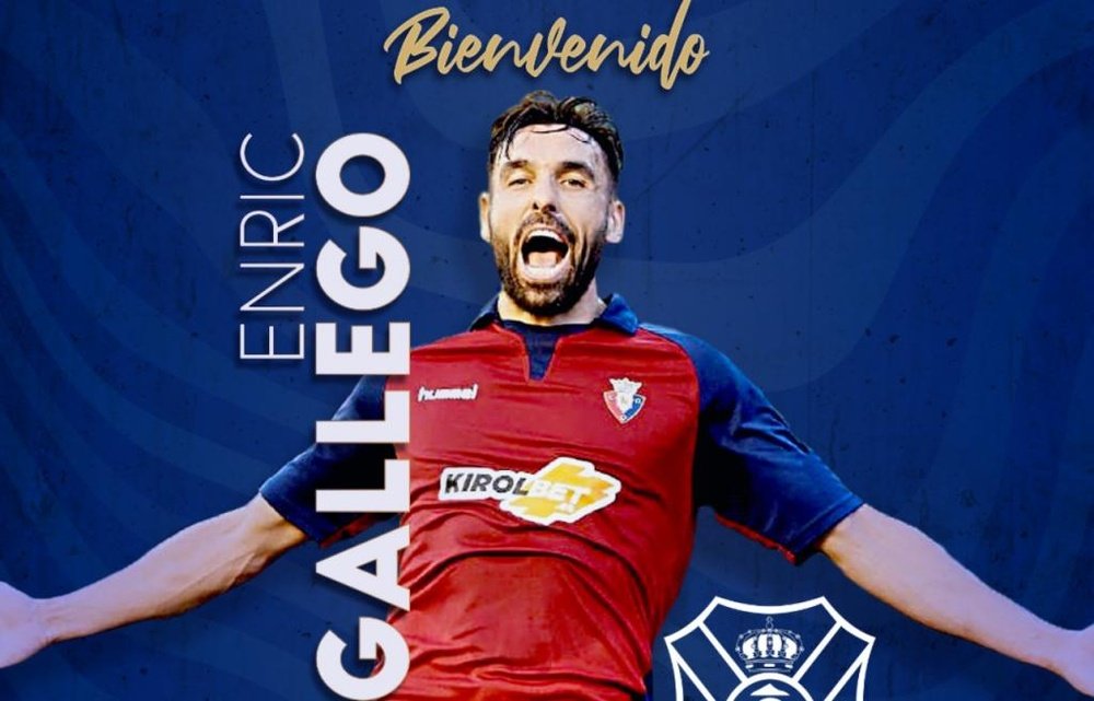 Enric Gallego, nuevo jugador del Tenerife. Twitter/CDTOficial