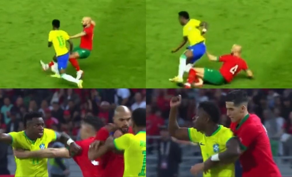 Amrabat se enfrentó a Vinicius y Rodrygo. Capturas/ESPN