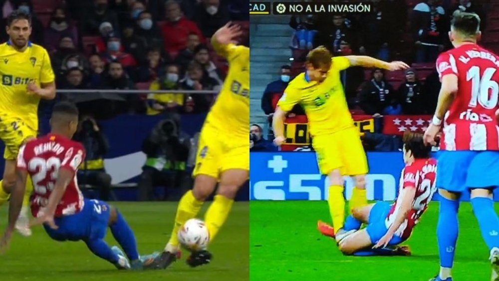 Hubo polémica en el Wanda. Capturas/MovistarLaLiga