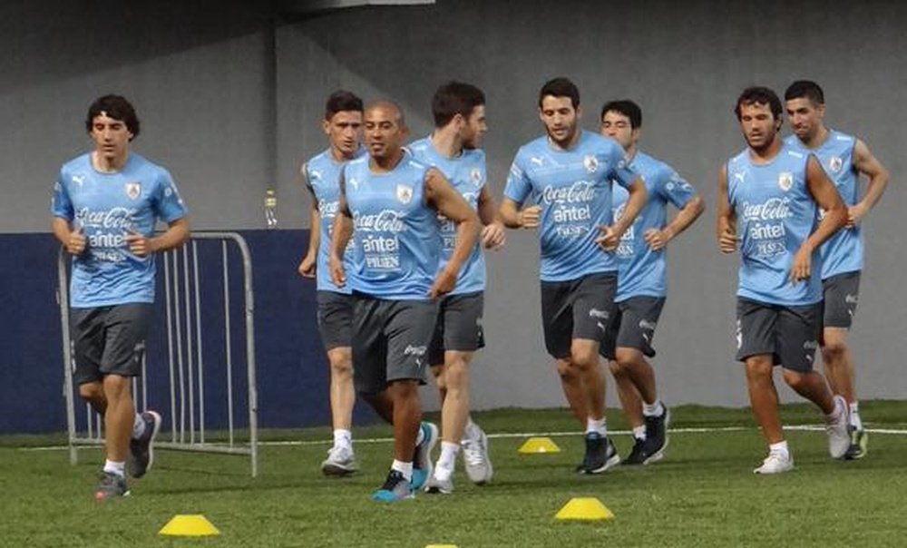 Uruguay, durante un entrenamiento. SelecciónUruguaya