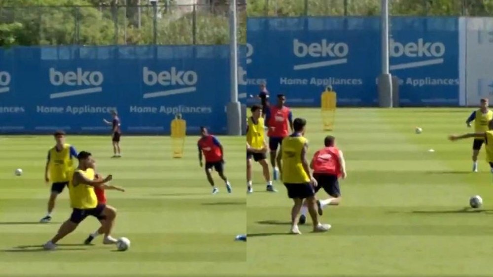 Messi s'entraîne toujours en marge du groupe. Capture/Barcelone