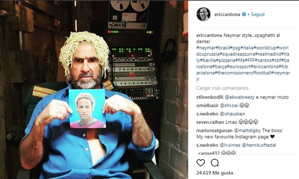 Eric Cantona s'est moqué de Neymar. Instagram/ericcantona