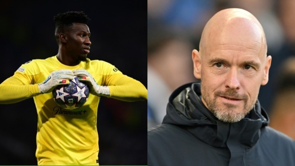 Erik ten Hag and Andre Onana are Re-United. AFP