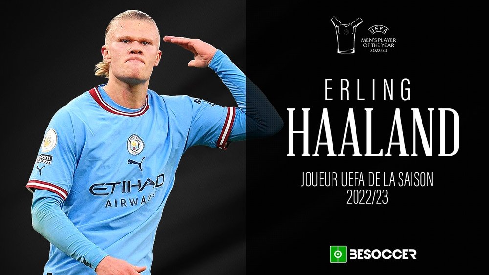 Erling Haaland élu meilleur joueur de l'UEFA 2023. BeSoccer