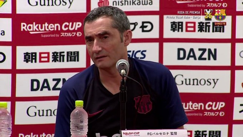 Busquets and Valverde spoke ahead of their match with Vissel Kobe. Screenshot/Barcelona