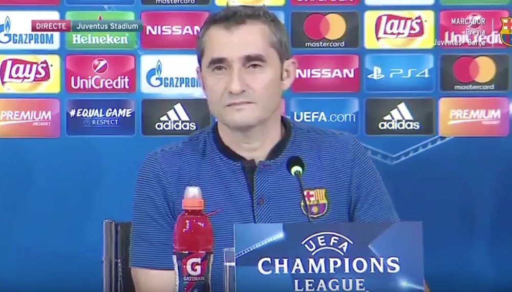 Valverde spoke about Messi ahead of the game against Juventus. Captura/FCB