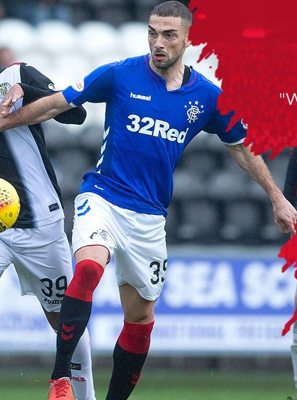 Grezda made his debut for Rangers in the victory against St Mirren. TWITTER