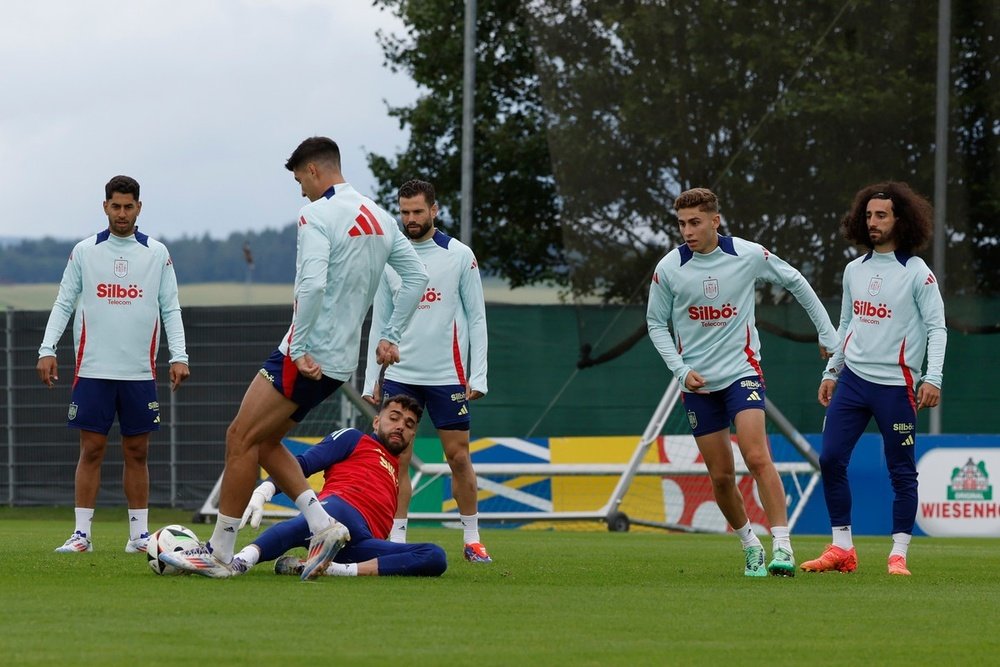 The Spain squad trained normally on Wednesday. EFE