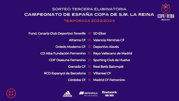 Estos son los cruces de la tercera eliminatoria de la Copa de la Reina