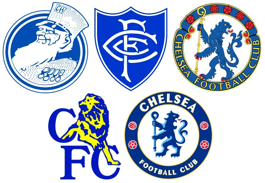 Evolución del escudo del Chelsea.
