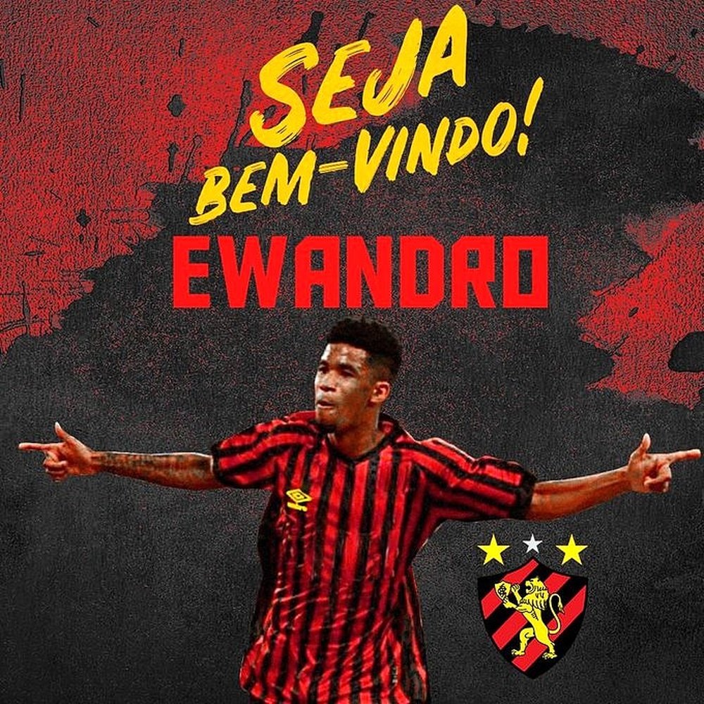 Ewandro llega a Sport Recife. Twitter/sportrecife