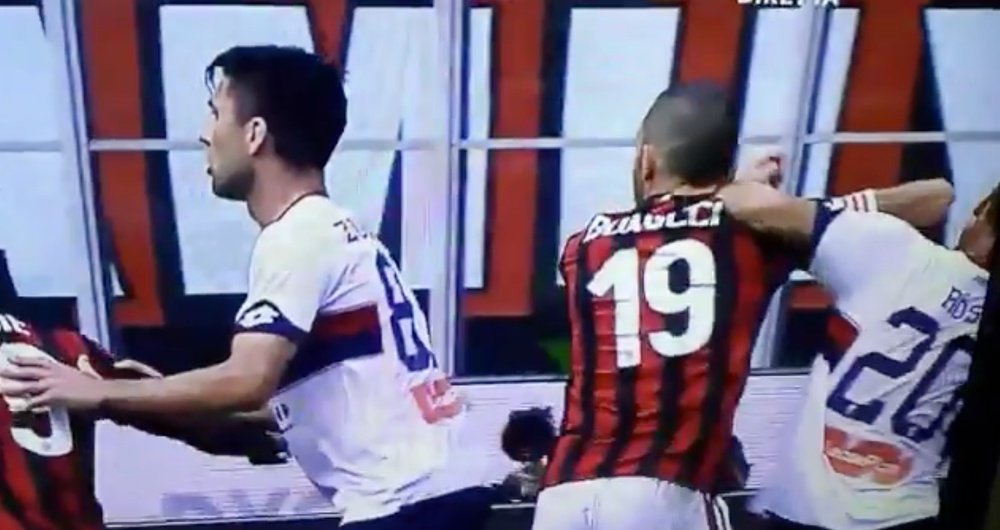 Bonucci foi expulso ante o Genoa. Captura/SkySport