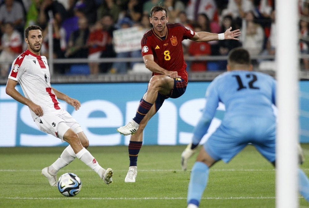 Fabián Ruiz, protagonista en la victoria de España a Georgia. EFE