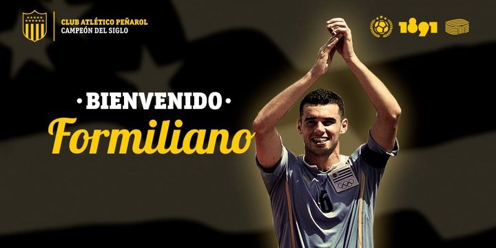 Peñarol anuncia el fichaje de Formiliano