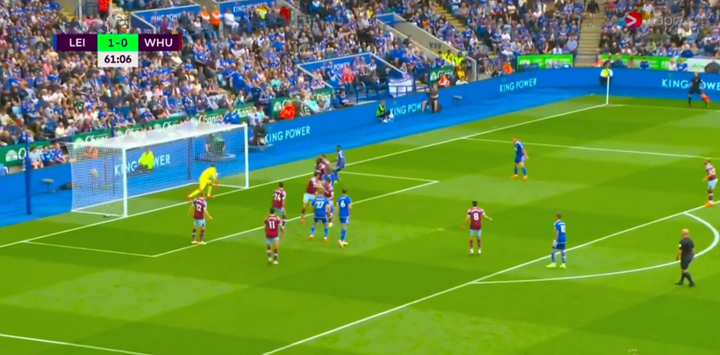 GOAL: Faes gives Leicester two goal lead against struggling West Ham