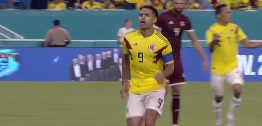 Falcao marcó el empate ante Venezuela. Captura