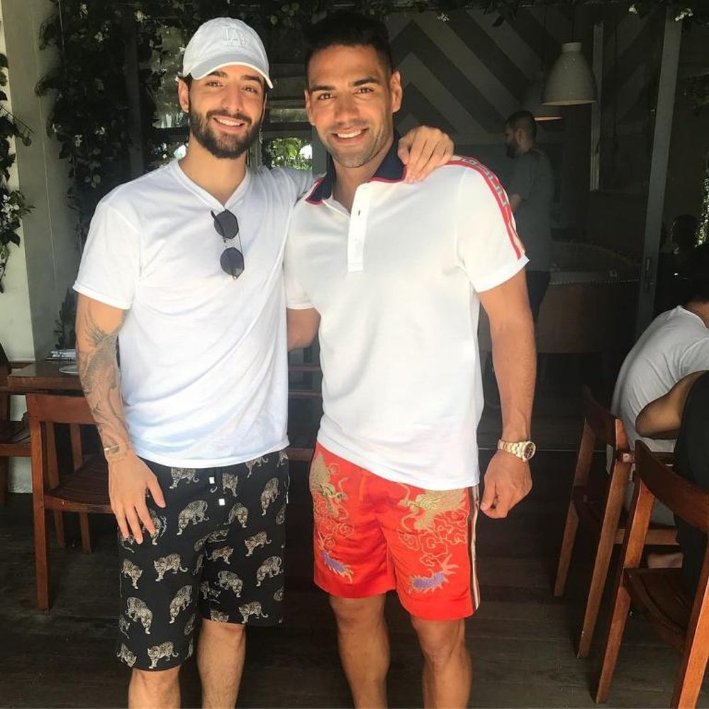 Falcao y Maluma, juntos en Colombia. Instagram/Falcao