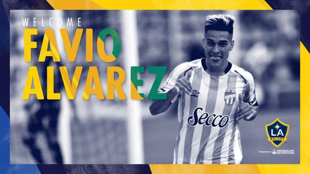 Favio Álvarez llega cedido a los Galaxy. Twitter/LAGalaxy