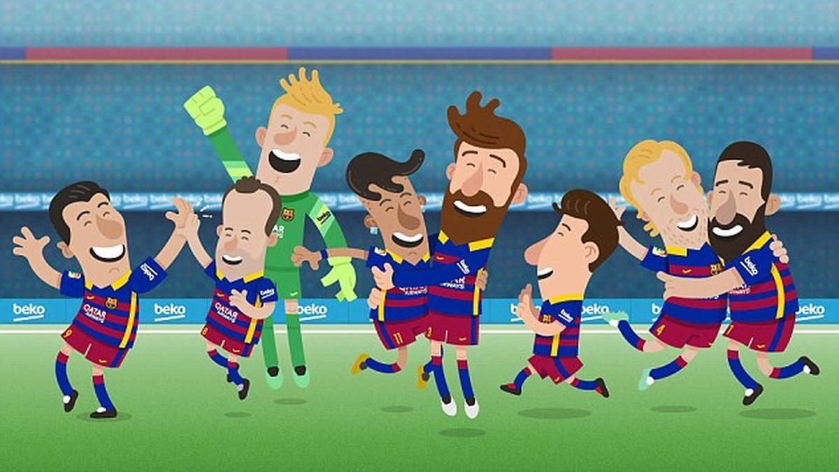 FC Barcelona stars turn cartoon-style ahead of El Clasico