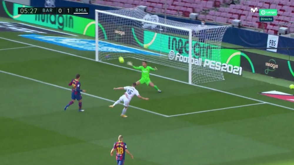 Valverde put Madrid in front. Screenshot/Movistar+LaLiga