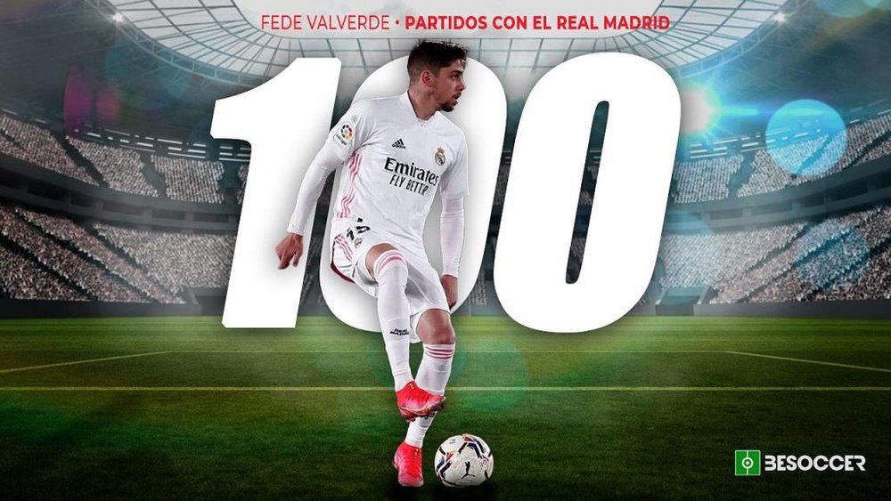 Fede Valverde cumplió 100 partidos como 'merengue' ante el Granada. BeSoccer
