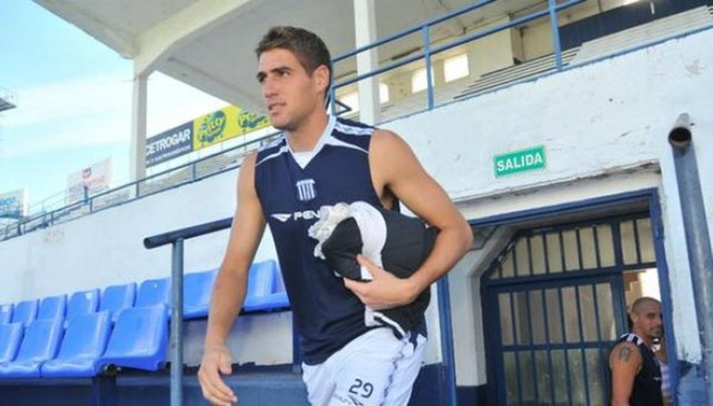 Federico Costa, en un entrenamiento de Talleres. Twitter