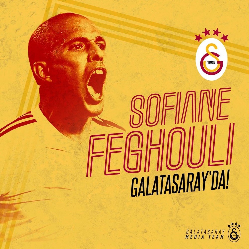 Feghouli, o novo jogador do Galatasaray. Twitter/Galatasaray