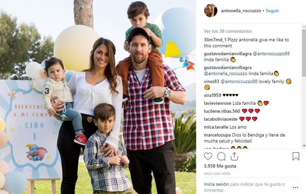 Messi recibió su felicitación por el Día del Padre. Instagram @Antonella_Roccuzzo
