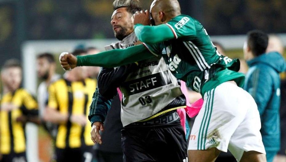 Tensions boiled over between Penarol and Palmeiras and both sets of fans in Montevideo. AFP