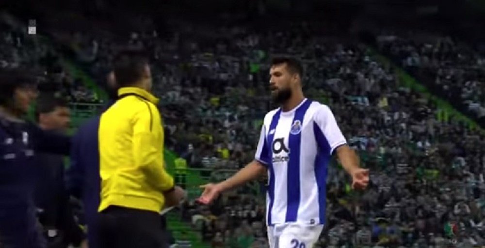 Monteiro was booked for wearing a team-mate's shirt. Screenshot