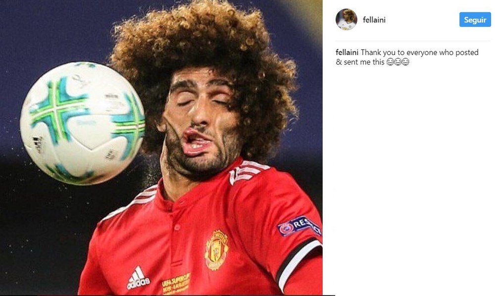 El jugador se tomó bien la foto que se ha hecho viral en redes sociales. Instagram/Fellai