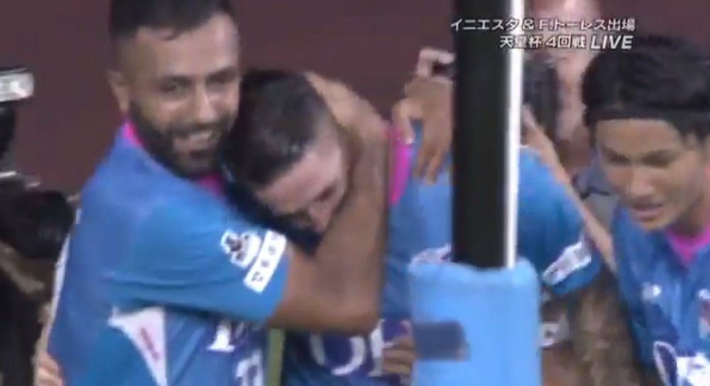 Torres anotó su primer gol como jugador del Sagan Tosu. Captura