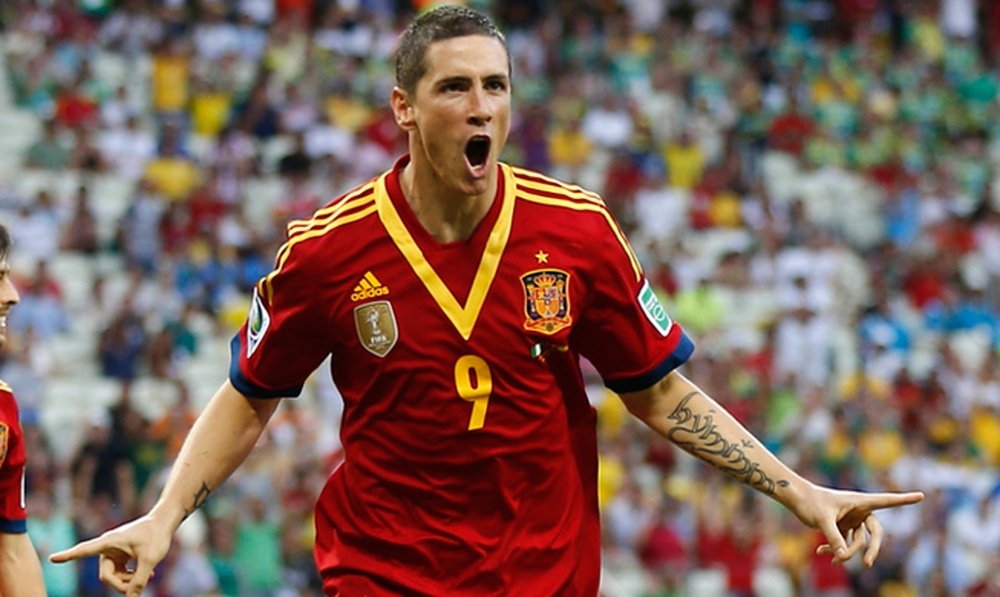 Fernando Torres célèbre un but avec la Roja. SEFútbol
