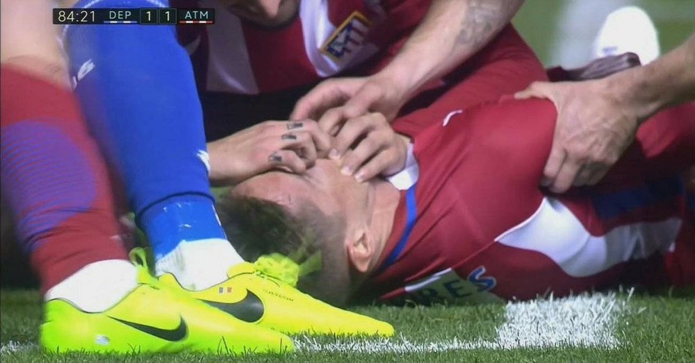 Torres au sol après un choc violent. BeINSports
