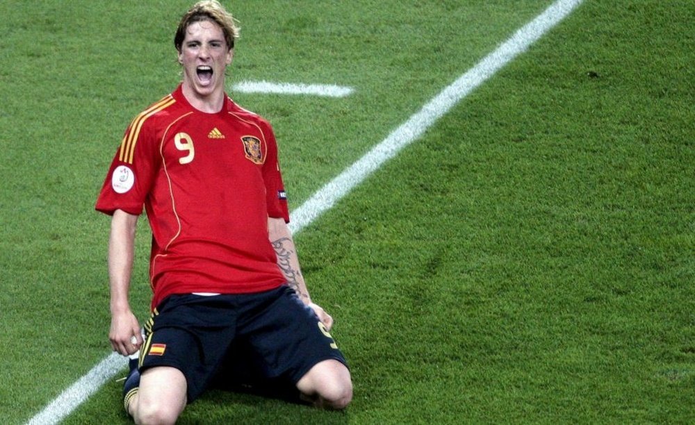 Así celebró Torres el tanto que sirvió a España para llevarse la Eurocopa de 2008. EFE