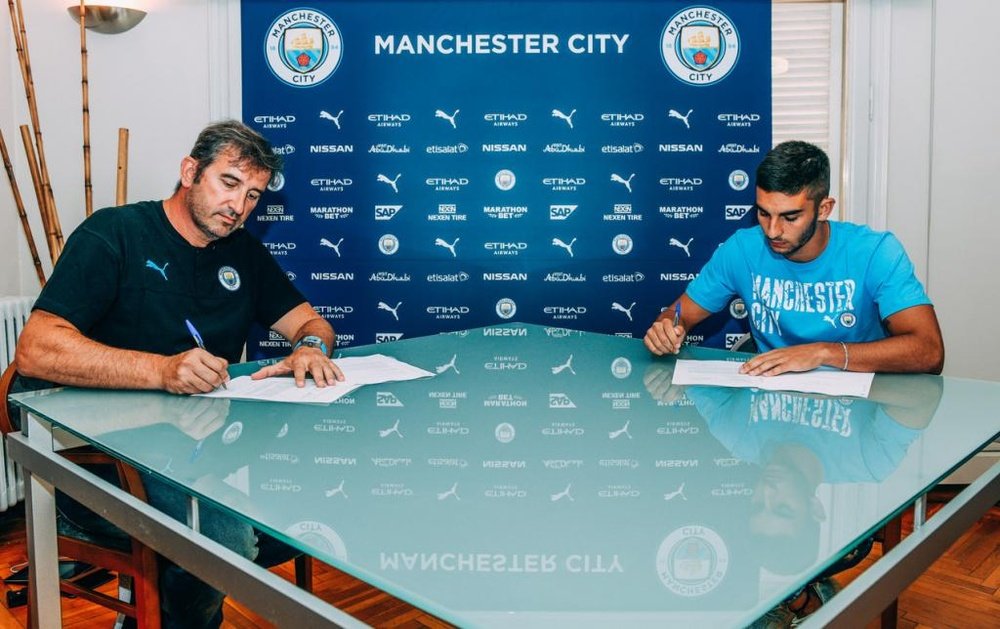 Ferran Torres signed for city in early August. Twitter/ManCity