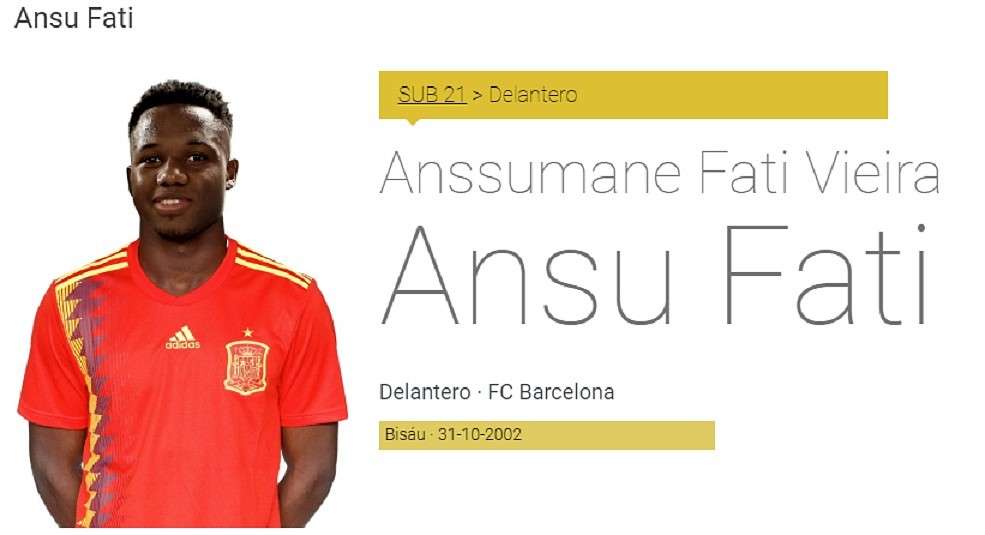 Ansu Fati, con la camiseta de España