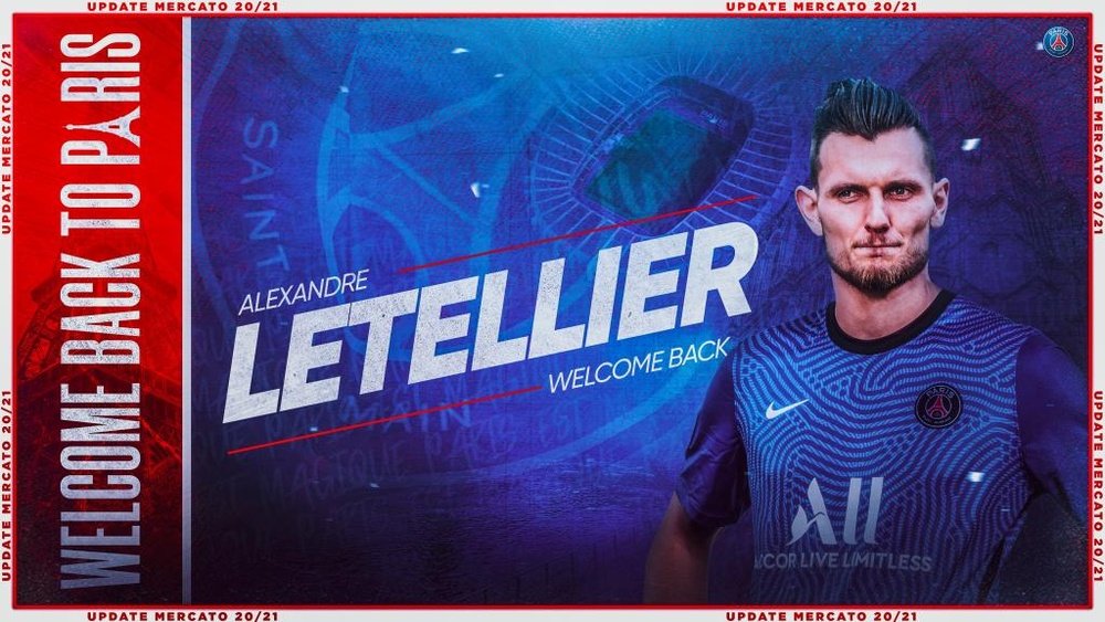 Letellier será el tercer portero del PSG. Twitter/PSG_inside