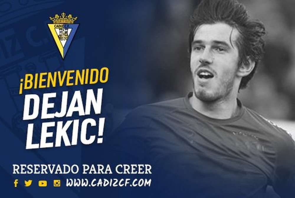 Lekic llegó al Cádiz tras rescindir con el Reus. Twitter/Cadiz_CF
