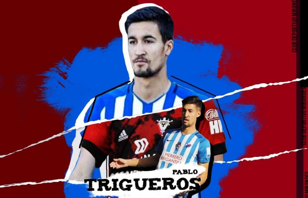El Mirandés incorpora a Pablo Trigueros para esta temporada. Twitter/CDMirandes