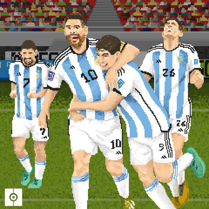 Fiesta y celebración de Argentina ante Croacia