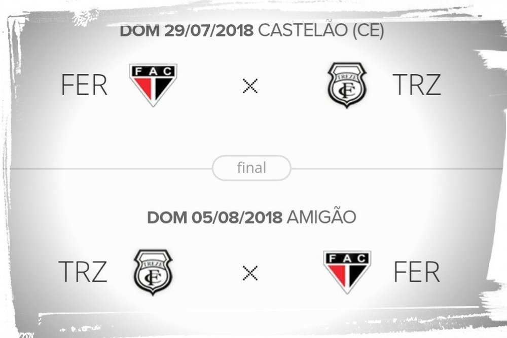 Final da Série D do Campeonato Brasileiro. Twitter @TrezeFC